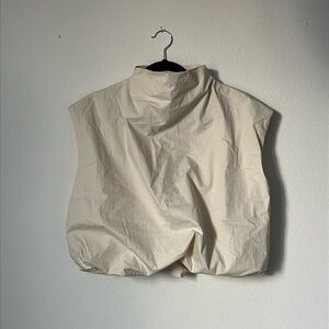 ZARA high neck sleeveless top with cropped gathered hem